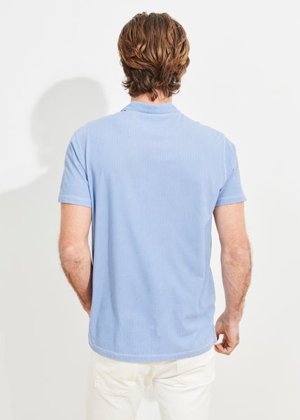 Patrick Assaraf SS All Over Print Polo - Light Blue