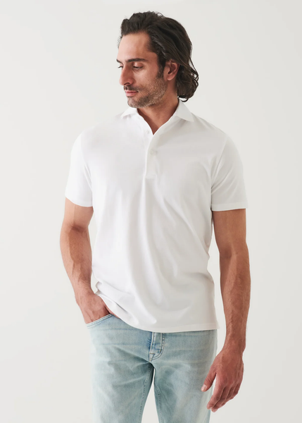 Patrick Assaraf SS Pima Stretch Polo - White