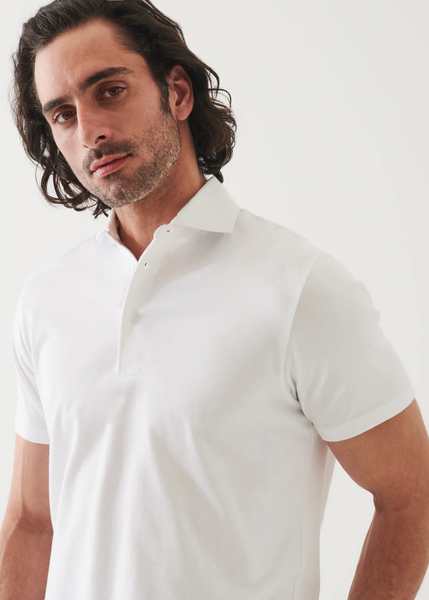 Patrick Assaraf SS Pima Stretch Polo - White