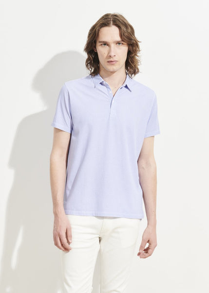 Patrick Assaraf SS All Over Print Polo - China Blue