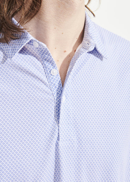 Patrick Assaraf SS All Over Print Polo - China Blue