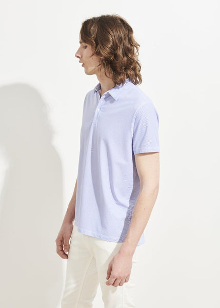 Patrick Assaraf SS All Over Print Polo - China Blue