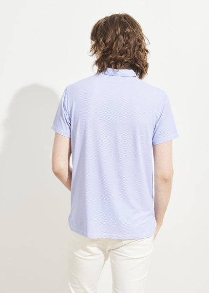 Patrick Assaraf SS All Over Print Polo - China Blue