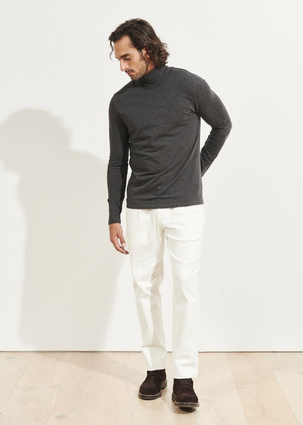Patrick Assaraf Pima Stretch Turtle Neck - Charcoal