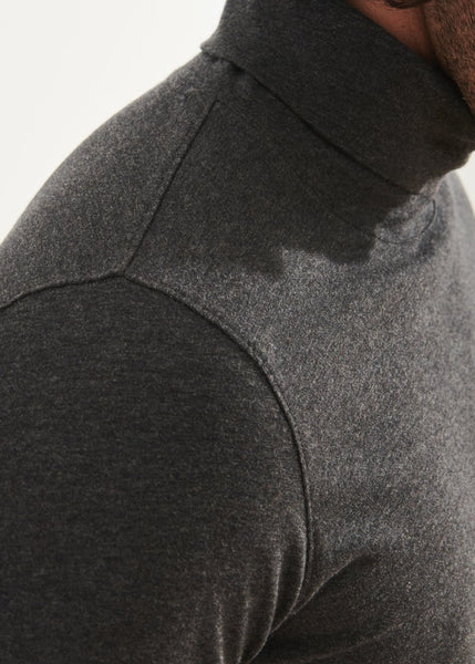 Patrick Assaraf Pima Stretch Turtle Neck - Charcoal