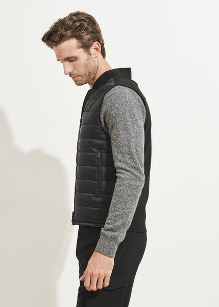Patrick Assaraf Active Full Zip Vest -  Black