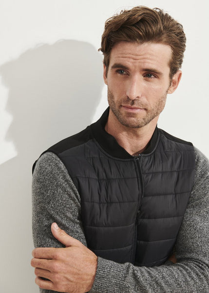 Patrick Assaraf Active Full Zip Vest -  Black