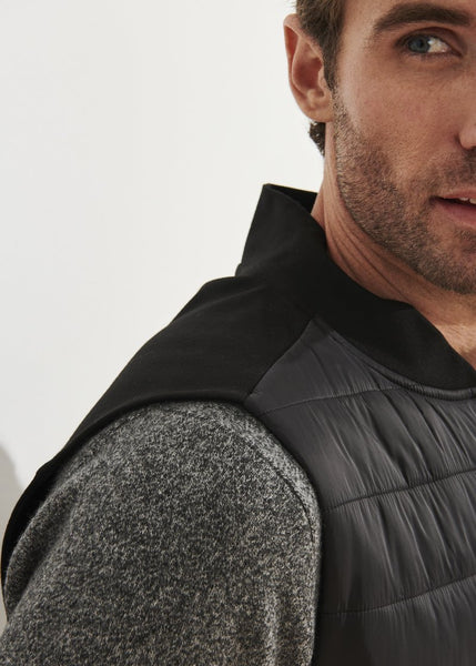 Patrick Assaraf Active Full Zip Vest -  Black