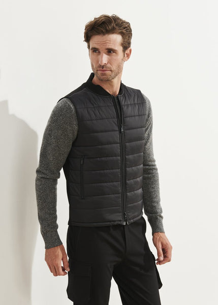 Patrick Assaraf Active Full Zip Vest -  Black