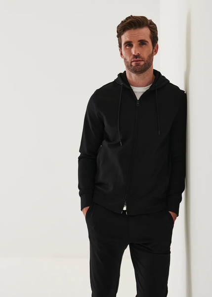 Patrick Assaraf Active Full Zip Hoodie - Black
