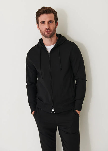 Patrick Assaraf Active Full Zip Hoodie - Black