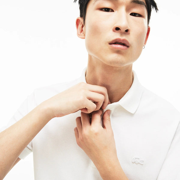 Lacoste Regular Fit Stretch Cotton Paris Polo  - White
