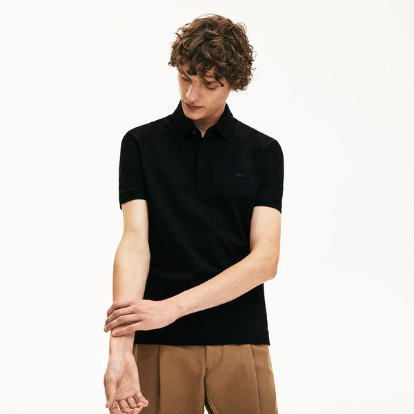 Lacoste Regular Fit Stretch Cotton Paris Polo - Black
