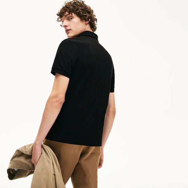 Lacoste Regular Fit Stretch Cotton Paris Polo - Black