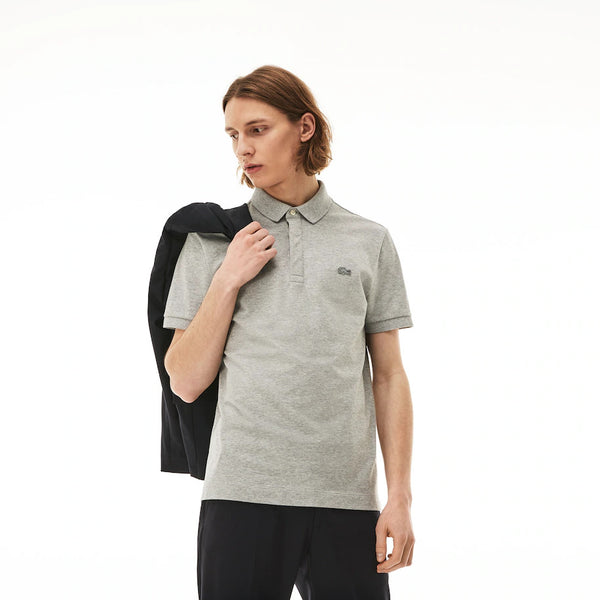 Lacoste Regular Fit Stretch Cotton Paris Polo -  Silver