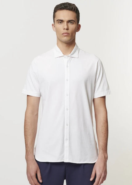 Patrick Assaraf Pima Cotton Button Front Shirt - White