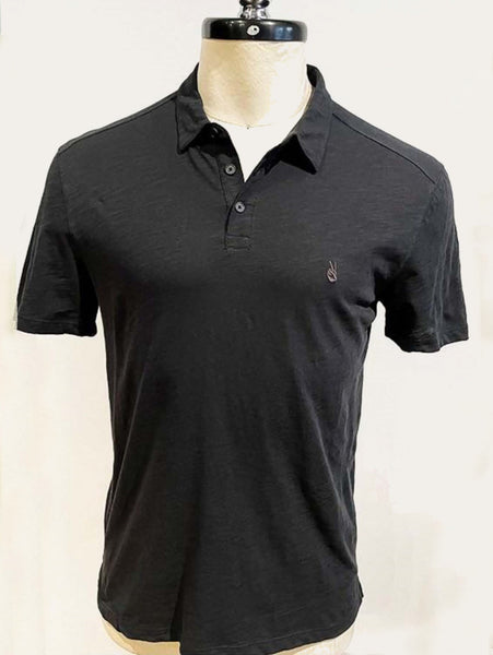 John Varvatos Victor SS Slub Peace Polo - Black