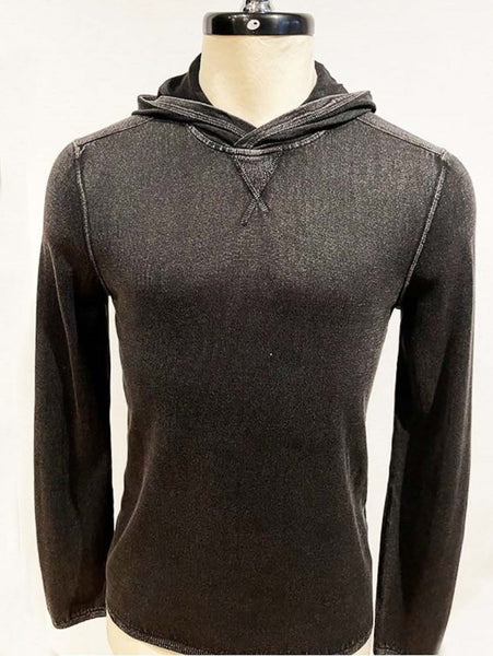 John Varvatos Canton Mercerized Pullover Hoody - Black