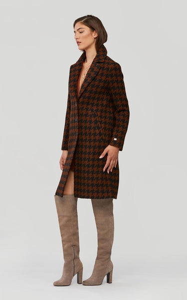 Soia  & Kyo Ren Exploded Houndstooth Coat in Russet