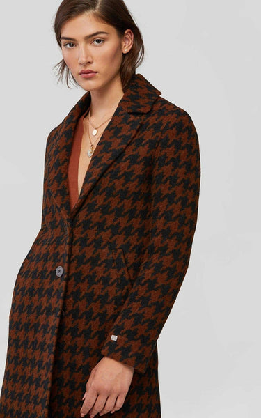 Soia  & Kyo Ren Exploded Houndstooth Coat in Russet