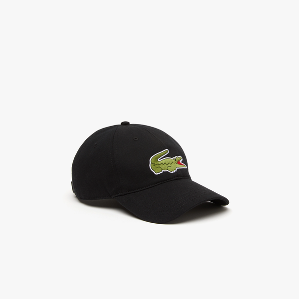 Lacoste Unisex Adjustable Organic Cotton Twill  Cap - Black