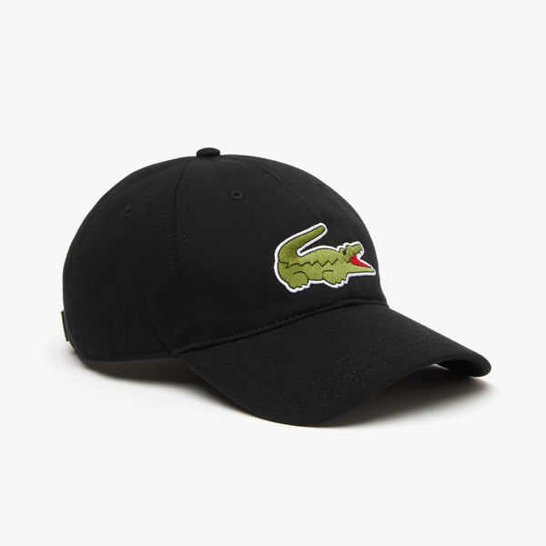 Lacoste Unisex Adjustable Organic Cotton Twill  Cap - Black