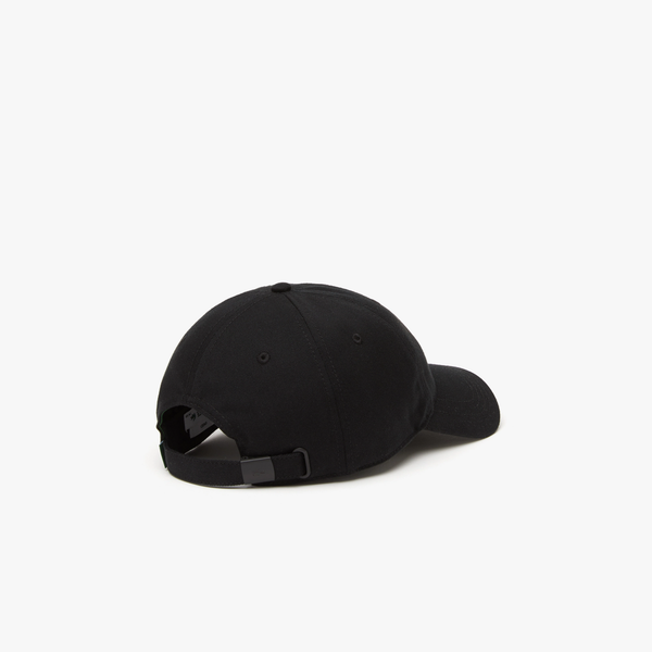 Lacoste Unisex Adjustable Organic Cotton Twill  Cap - Black