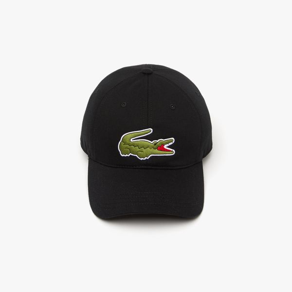 Lacoste Unisex Adjustable Organic Cotton Twill  Cap - Black