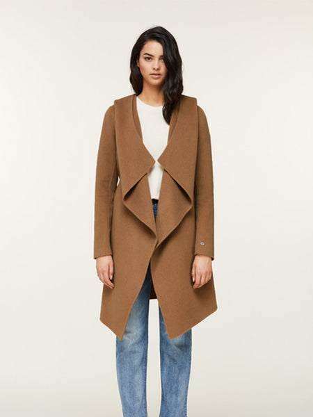 Soia&Kyo Samia-N Belted Wool Coat in Camel