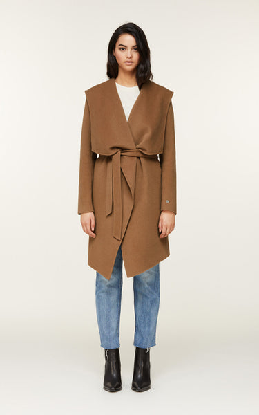 Soia&Kyo Samia-N Belted Wool Coat in Camel