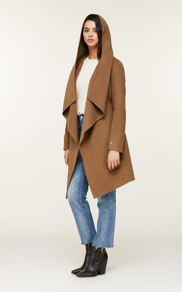 Soia&Kyo Samia-N Belted Wool Coat in Camel