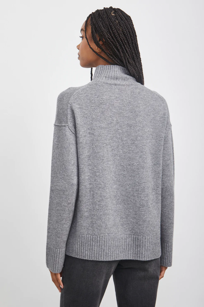Rails Sasha Mock Neck Cashmere Blend Sweater in Heather Grey