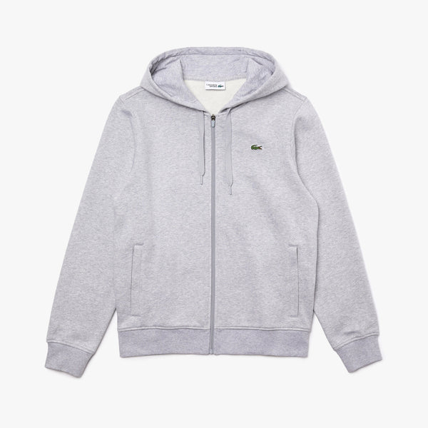Lacoste SPORT Hooded Lightweight Bi-material Sweatshirt - Light Grey