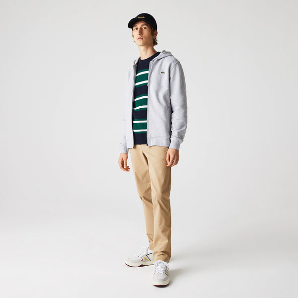 Lacoste SPORT Hooded Lightweight Bi-material Sweatshirt - Light Grey