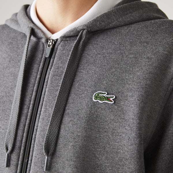 Lacoste SPORT Hooded Lightweight Bi-material Sweatshirt - Dark Grey