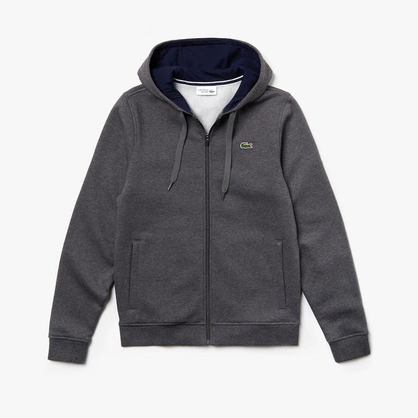 Lacoste SPORT Hoodie Fleece Tennis Sweatshirt - Navy & Grey