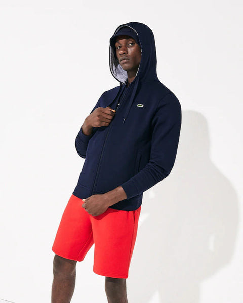 Lacoste SPORT Hoodie Fleece Tennis Sweatshirt - Navy & Grey