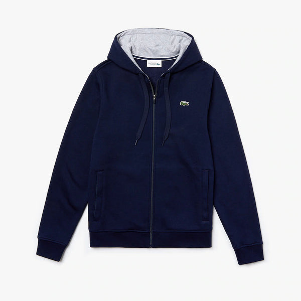 Lacoste SPORT Hoodie Fleece Tennis Sweatshirt - Navy & Grey