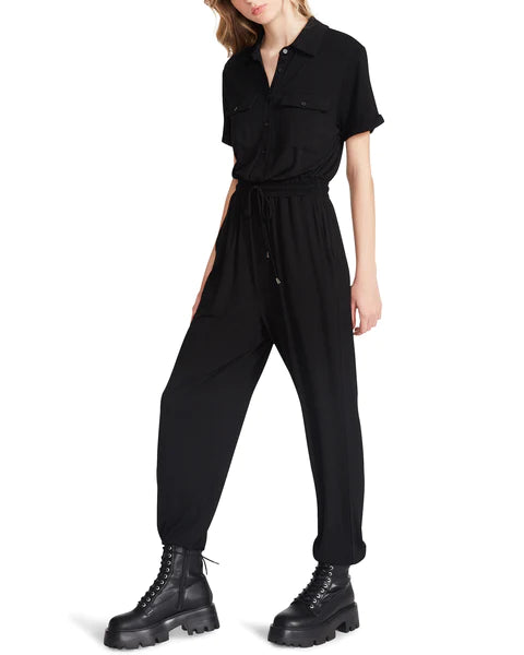 Steve Madden Nessi Jersey Jumpsuit in Black