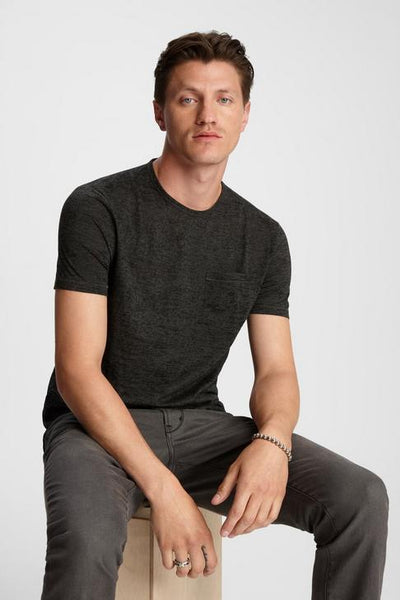 John Varvatos S/S Burnout Crew - Charcoal Heather