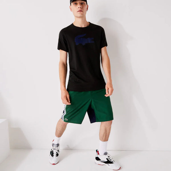 Lacoste SPORT 3D Print Crocodile Breathable Jersey T-shirt - Black