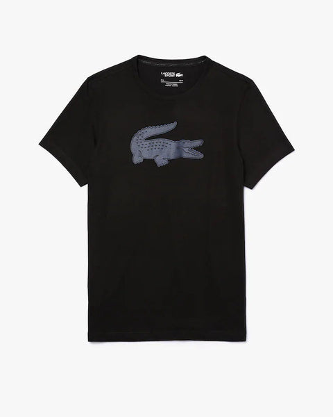 Lacoste SPORT 3D Print Crocodile Breathable Jersey T-shirt - Black