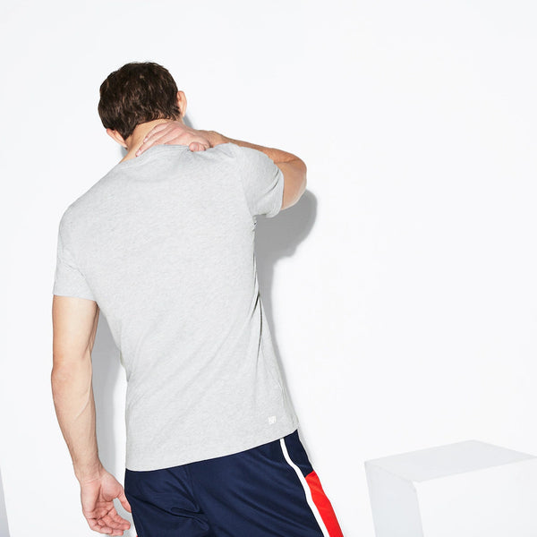 Lacoste Sport 3D Print Croc Jersey T-Shirt - Grey/Navy