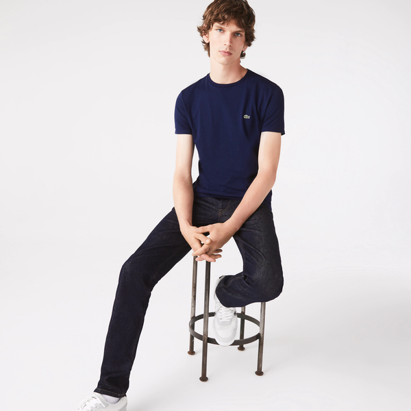 Lacoste Crew Neck Pima Cotton T-Shirt - Navy