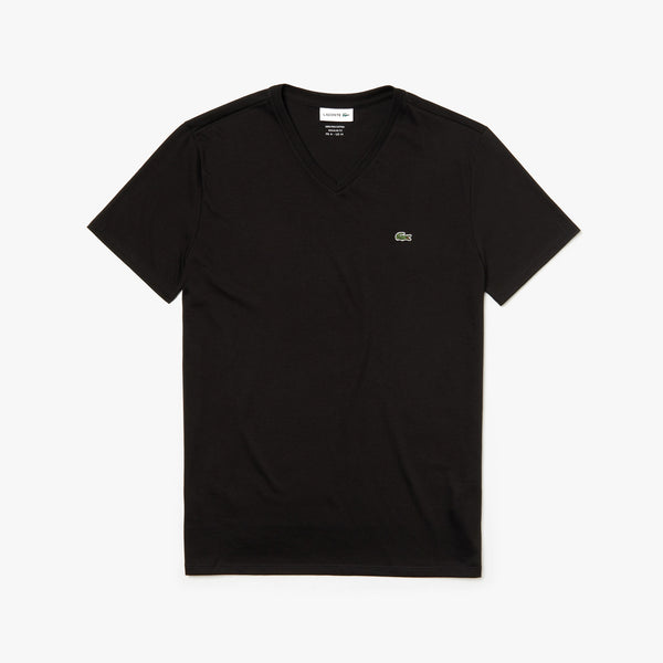 Lacoste V-neck Pima Cotton T-shirt - Black