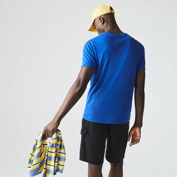 Lacoste V-neck Pima Cotton T-shirt - Lazuli Blue