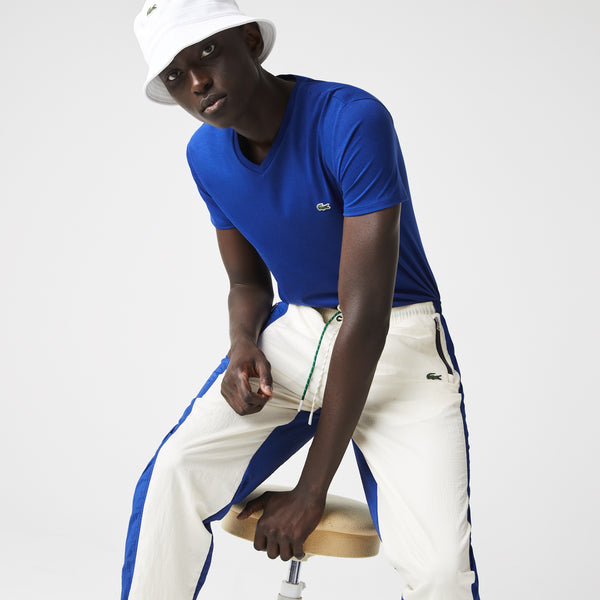 Lacoste V-neck Pima Cotton T-shirt - Cosmic Blue