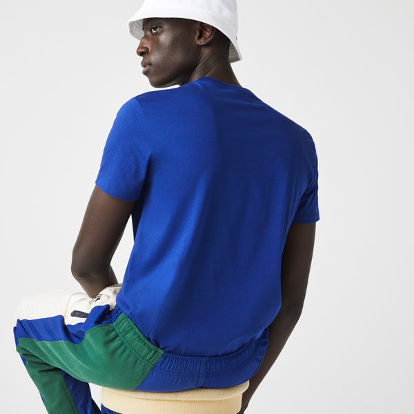 Lacoste V-neck Pima Cotton T-shirt - Cosmic Blue