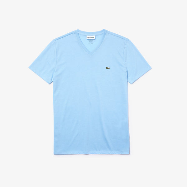 Lacoste V-neck Pima Cotton T-shirt - Overview Blue