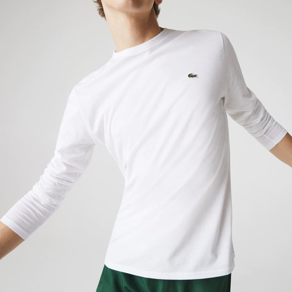 Lacoste Crew Neck Pima Cotton Jersey L/S T-shirt - White